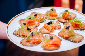 Back door smoked salmon canapes
