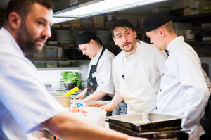 HIT Training Students in the kitchen with Ryan Lowery Head Chef