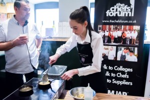 Grace cooking her winning dish