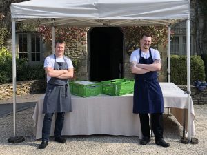 Richard Davies and Michael Bain with meals ready for delivery
